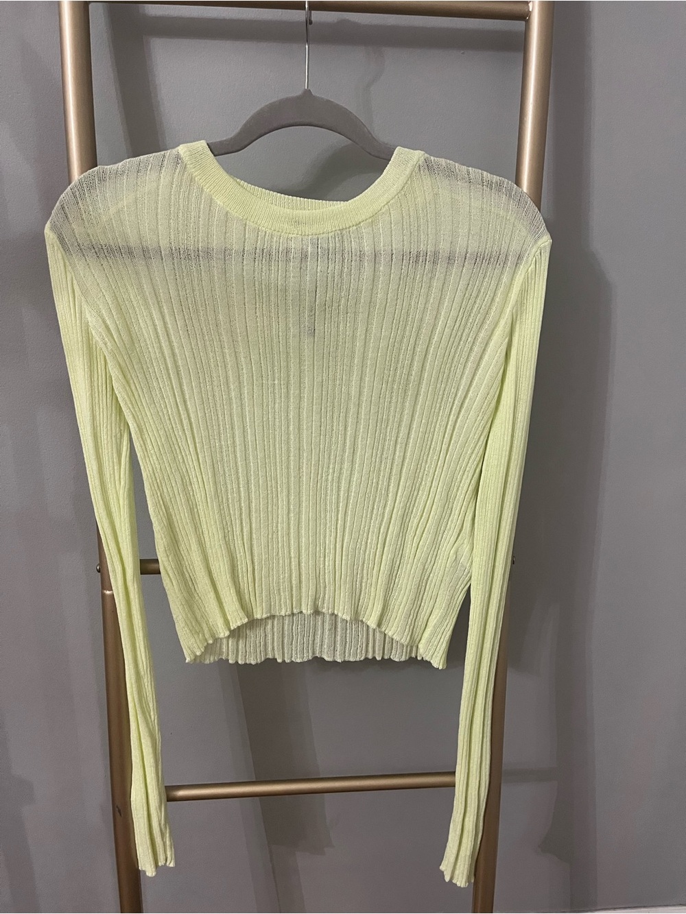 Dynamite Ribbed Knit Long Sleeve Sweater | Butter Yellow | Size Medium